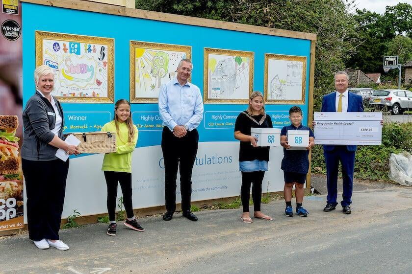 Children receiving their prizes